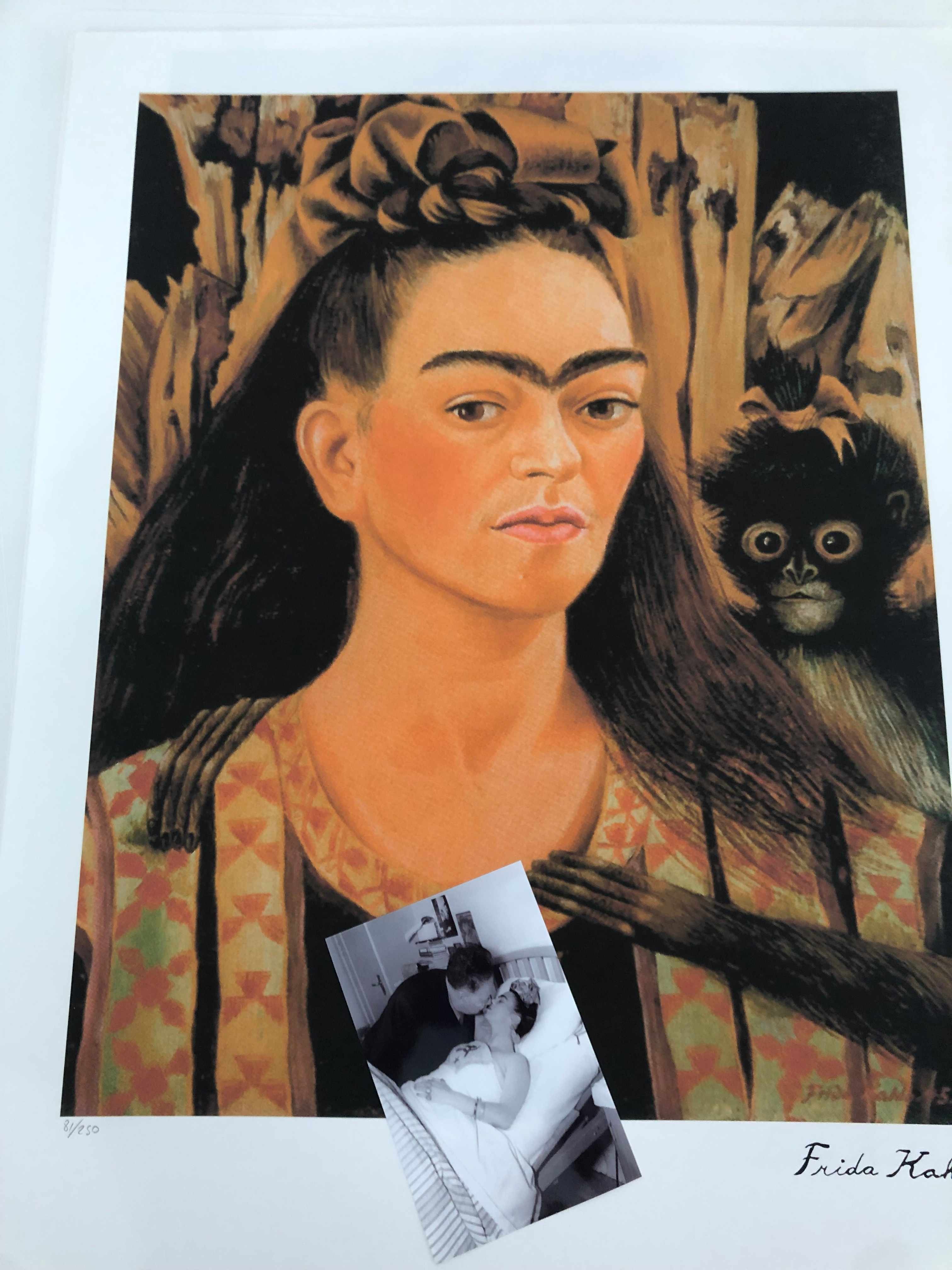 "Self-portrait With Monkey" Frida Kahlo Signed Offset Lithograph ...