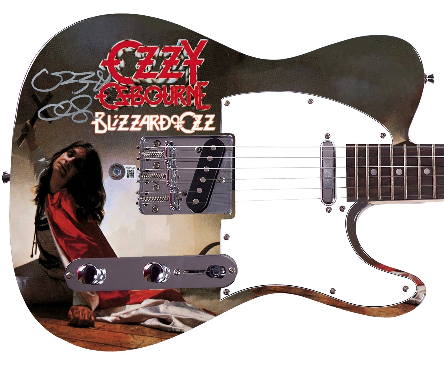 Ozzy Osbourne Signed Custom Graphics Guitar - CharityStars