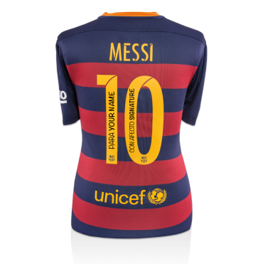 Messi's Official Barcelona Signed Shirt, 2015/16 - CharityStars