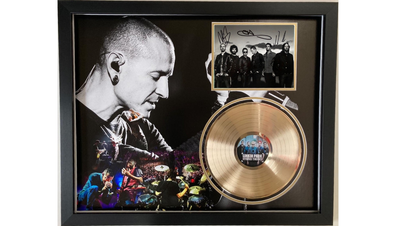 Linkin Park Meteora Custom Framed Vinyl Record Album Display Signed By  (6) with Chester Bennington, Mike Shinoda, Brad Delson, Rob Bourdon, John  Hahn (JSA)
