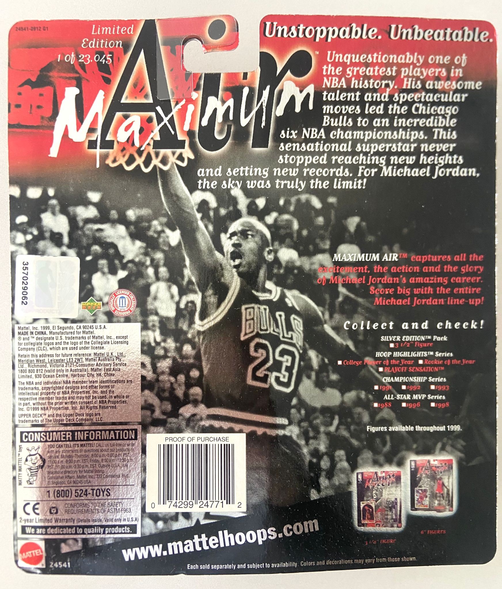 1999 Michael Jordan Action Figure - Chicago Bulls - Limited