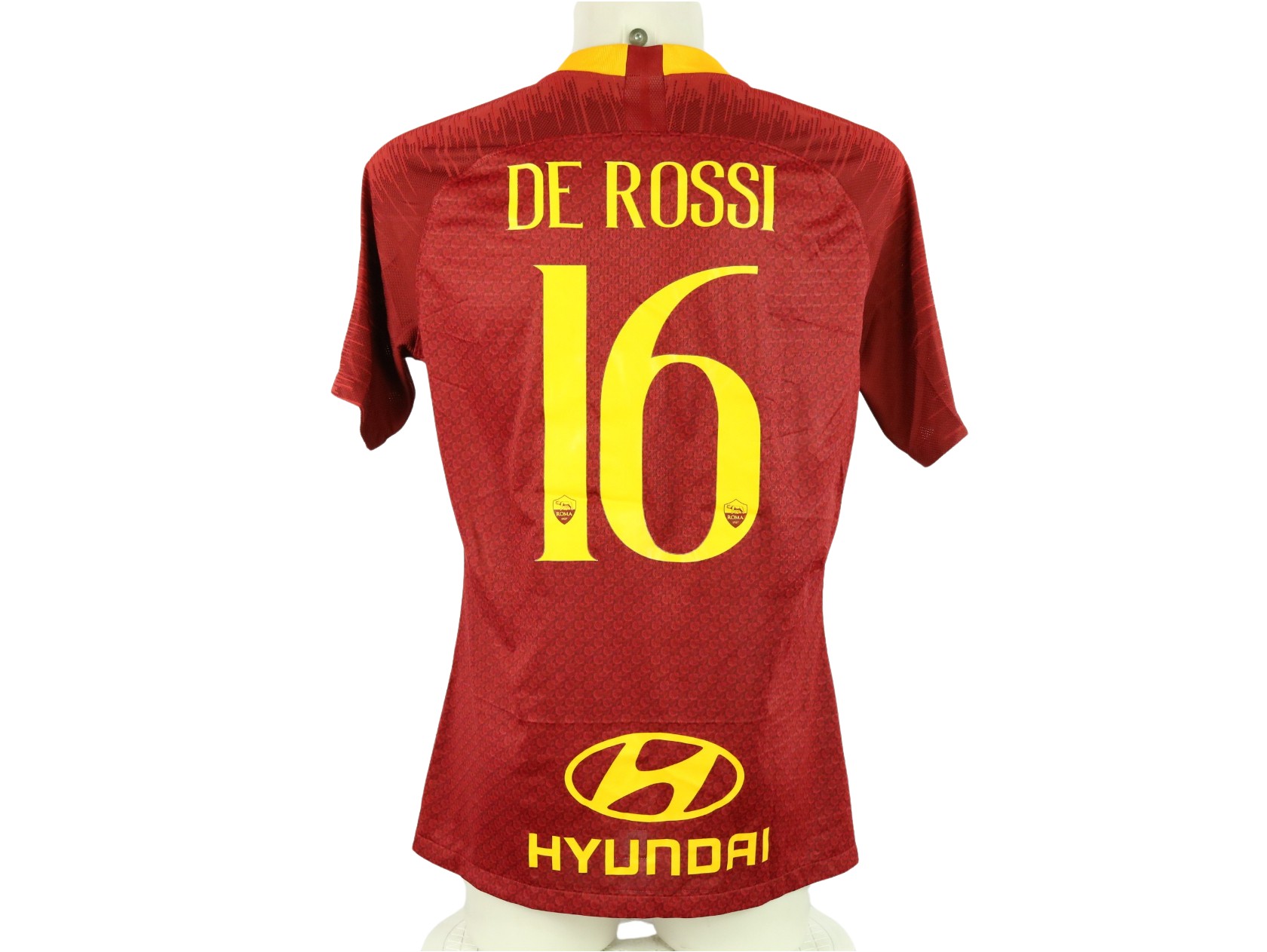 De Rossi's Match-Issued Shirt, Roma vs Lazio 2018 - Patch 50° AIC