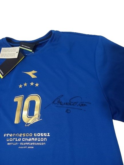 Totti World Champion Celebration Signed Shirt, 2006 - CharityStars