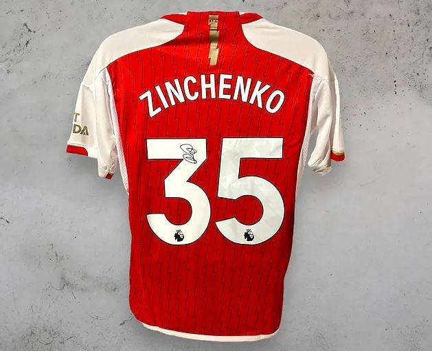 Oleksandr Zinchenko's Arsenal 2023/24 Signed and Framed Shirt