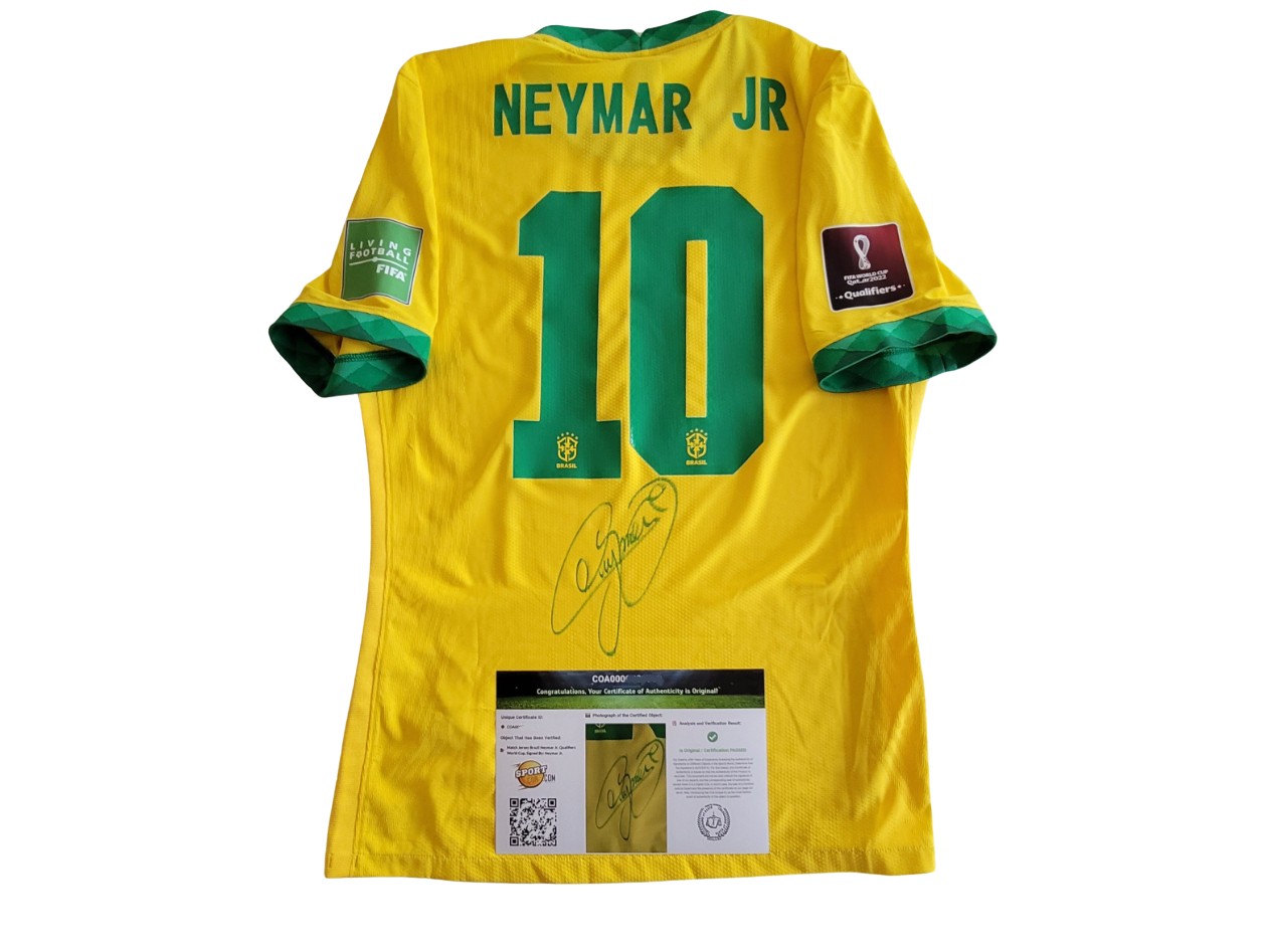 Maglia gara Neymar, Brasile vs Uruguay - WC 2022 Qualifiers - Autografata -  CharityStars