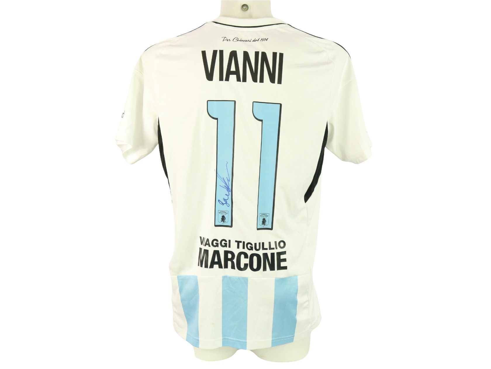 Vianni's unwashed Signed Shirt, Virtus Entella vs Pineto 2024 