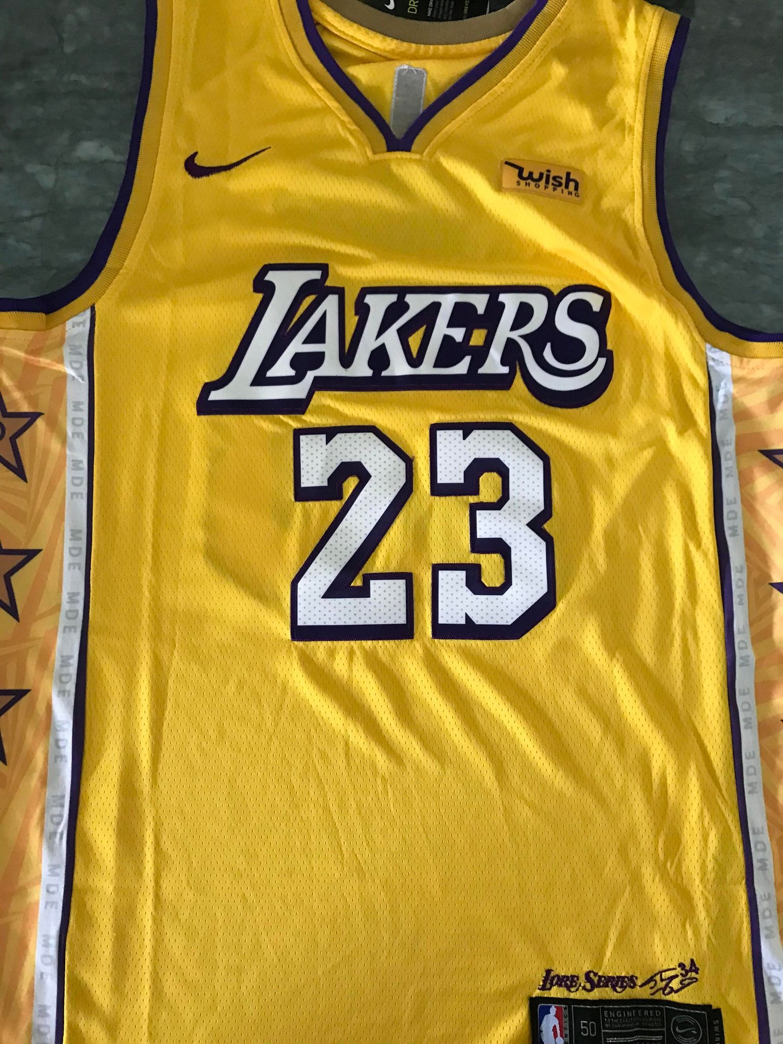 Lakers mde hot sale jersey