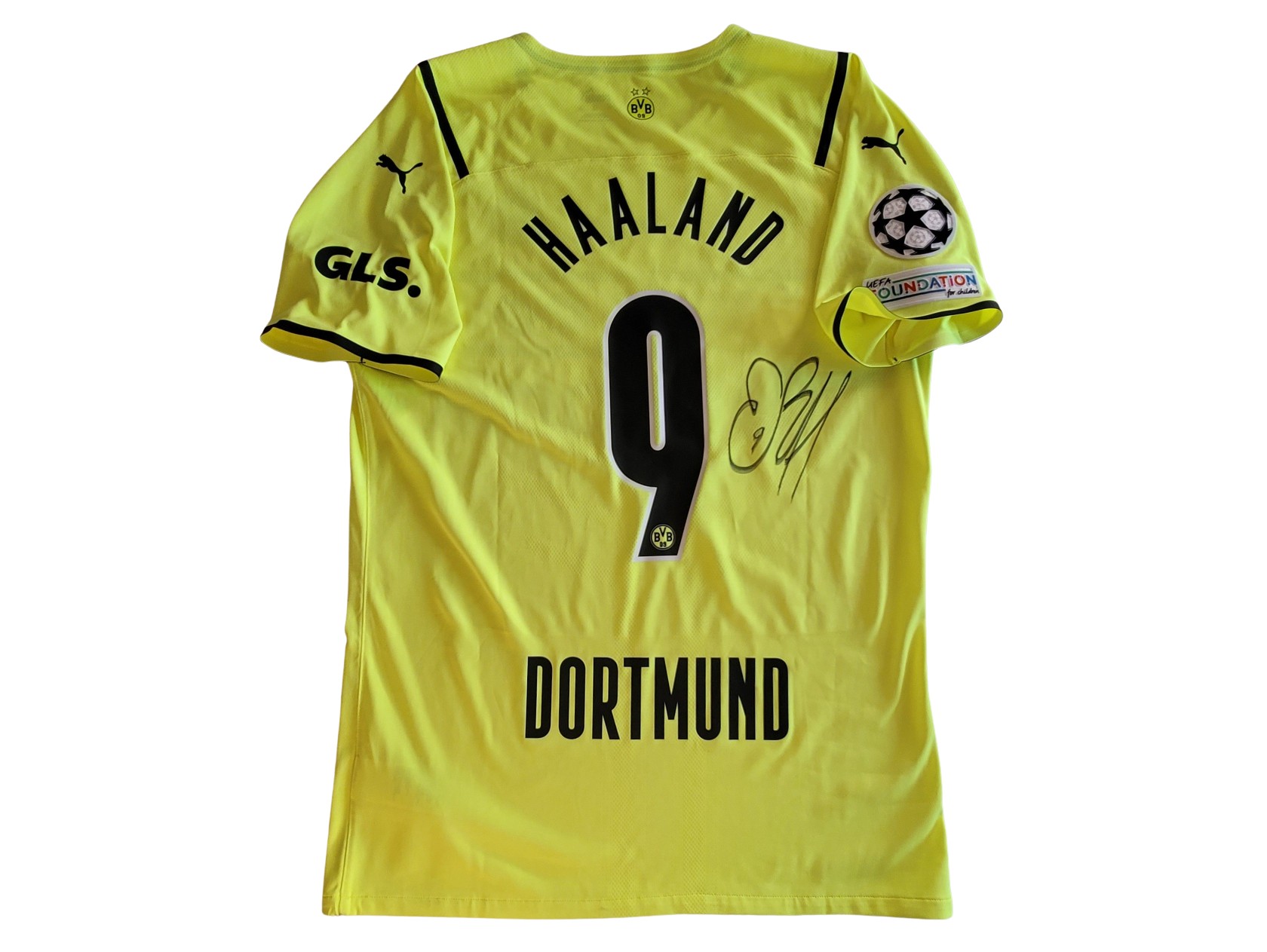 Haaland's Borussia Dortmund Signed Match Shirt, UCL 2021/22
