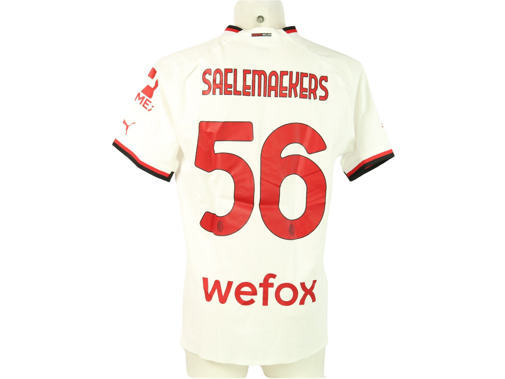 Saelemaekers's AC Milan Match Shirt, 2022/23 - CharityStars