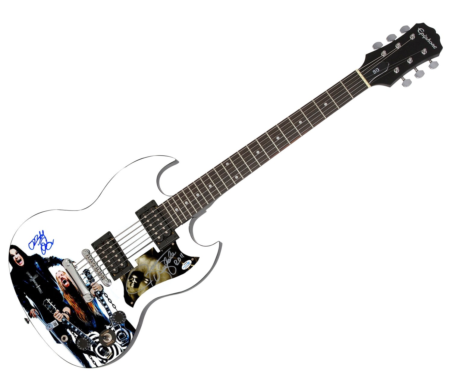 Ozzy Osbourne and Zakk Wylde Signed Epiphone SG Graphics Guitar