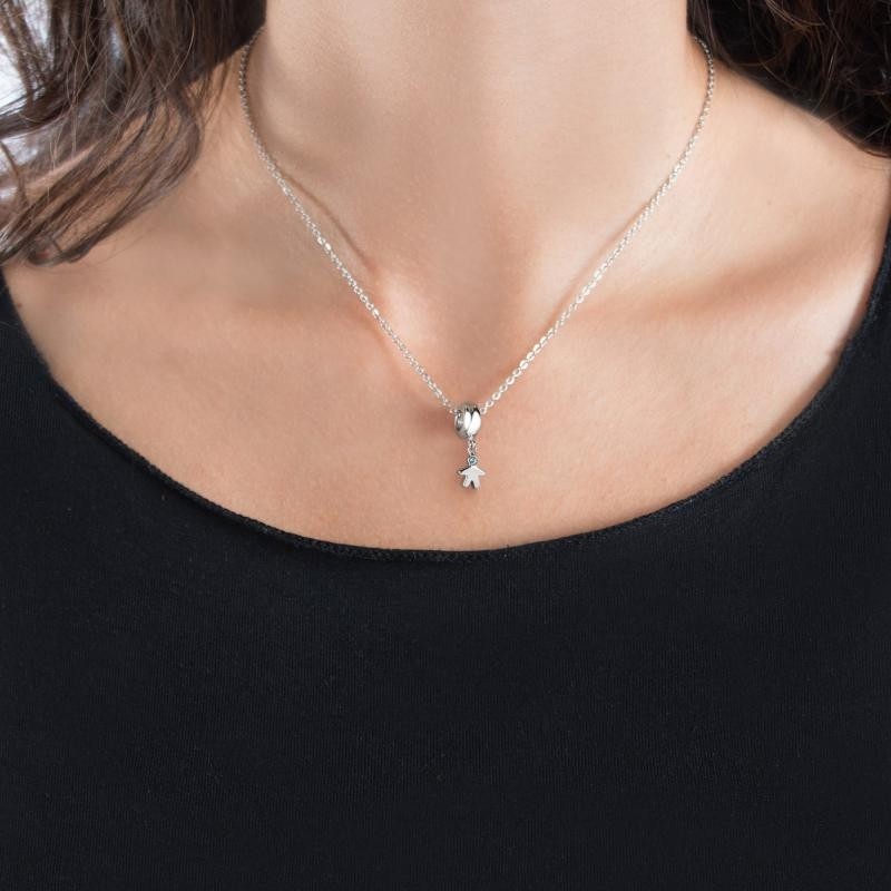 Collana con pendente a nodo a forma di quadrifoglio verde a forma di cuore in argento sterling per le migliori amiche delle donne