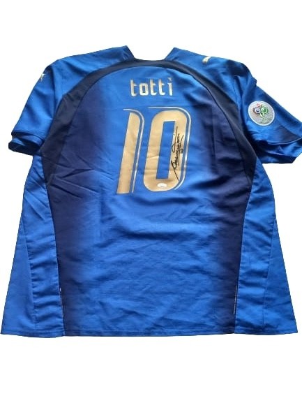 Totti Official Italy Signed Shirt, WC 2006 + Signed Football Boots