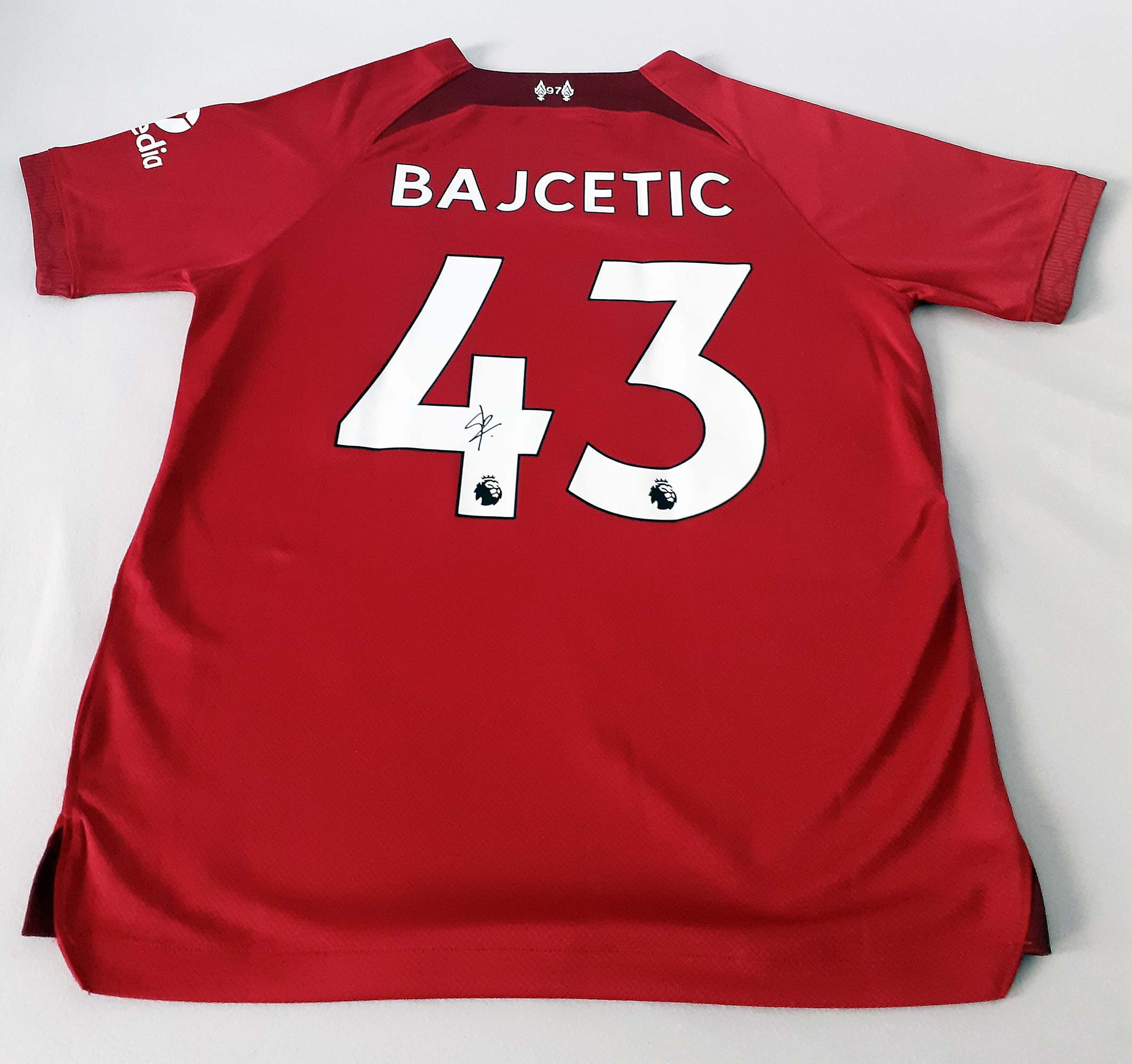 Stefan Bajčetić's Liverpool FC Signed And Framed Shirt - CharityStars