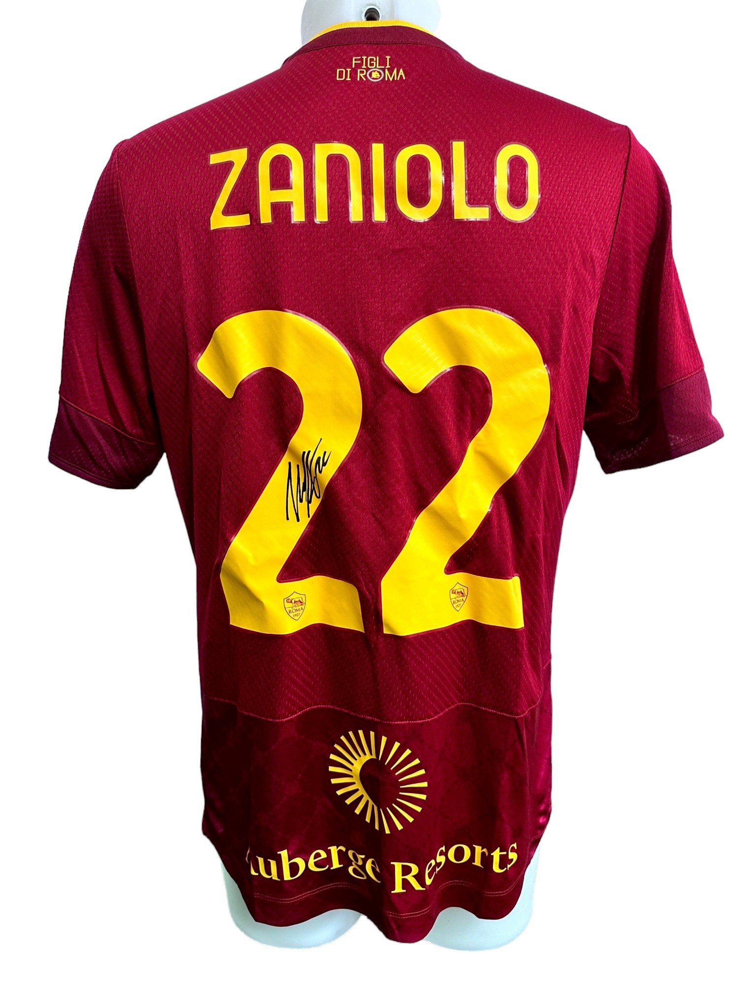 AS Roma 19/20 Zaniolo 22 2ndユニフォーム Zaniolo Official Roma Signed Shirt, 2022/23 - CharityStars