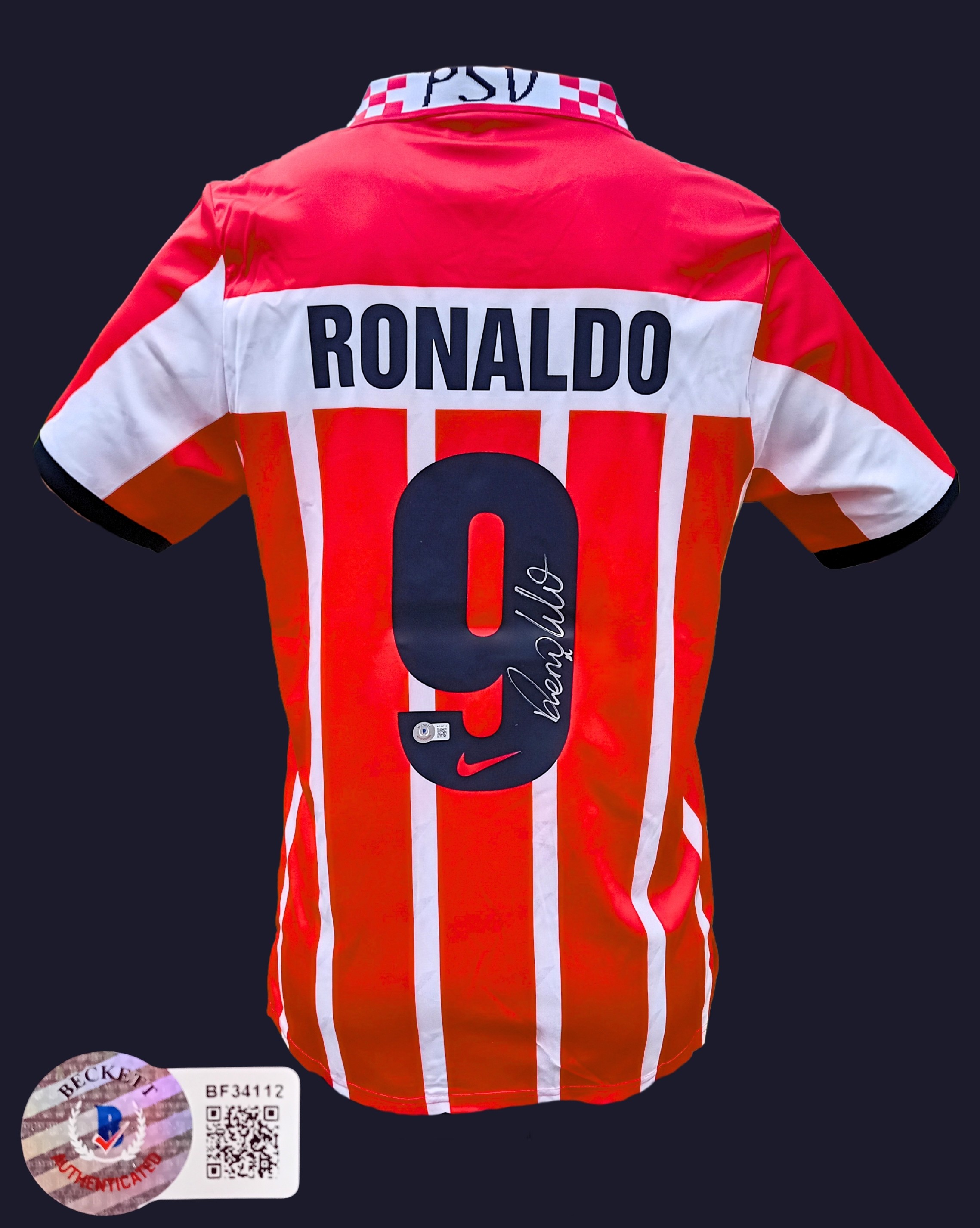 Ronaldo Luis Nazario s PSV Eindhoven 1995 1996 Signed Shirt CharityStars