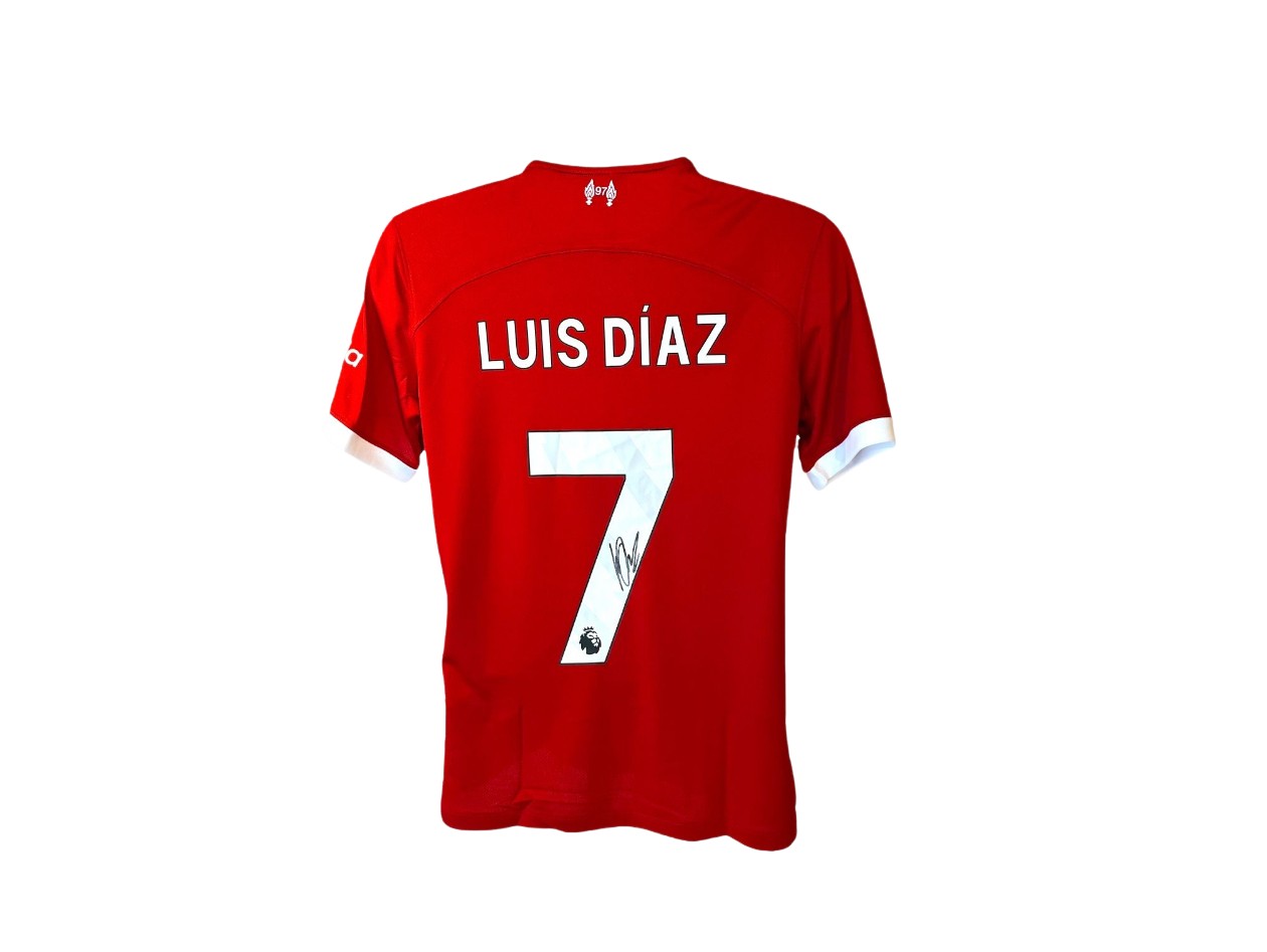 Luis Diaz's Liverpool 2023/24 Signed Official Shirt - CharityStars