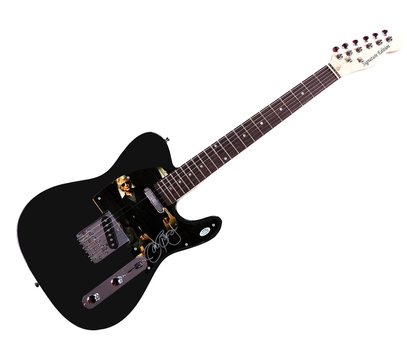 Jon Bon Jovi Signed Pickguard on a Signature Edition Guitar