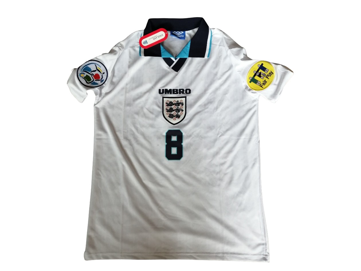 Paul Gascoigne - Maillot extérieur Angleterre 1996 signé