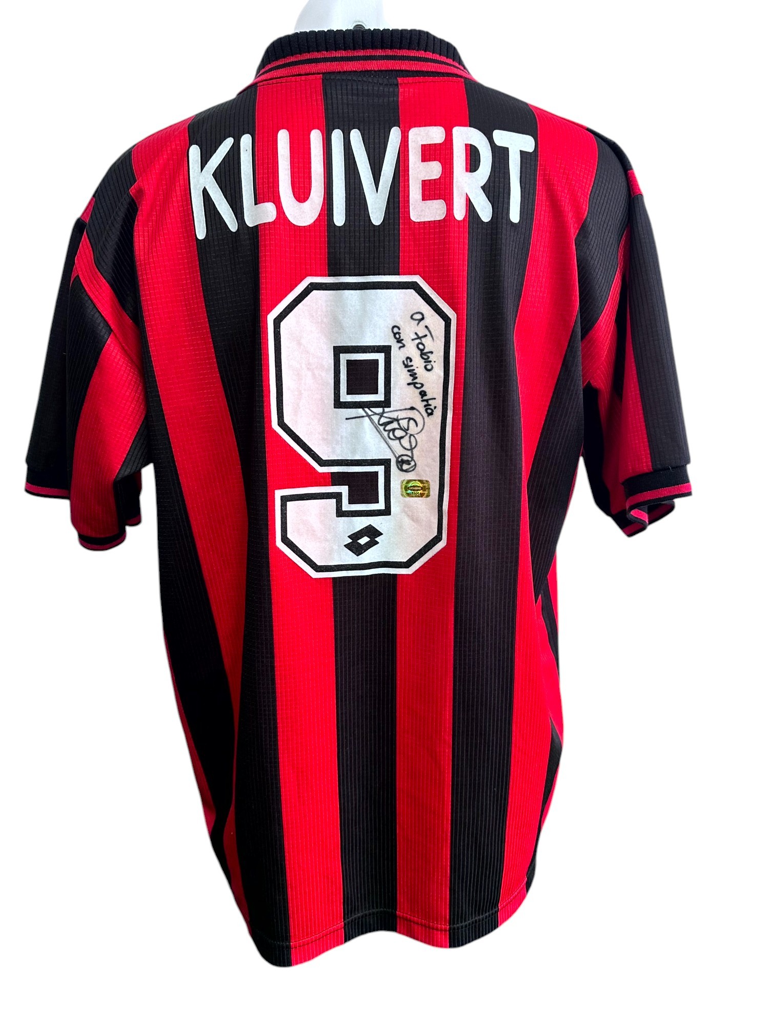 Kluivert's Milan Signed Official Shirt, 1997/98 - CharityStars
