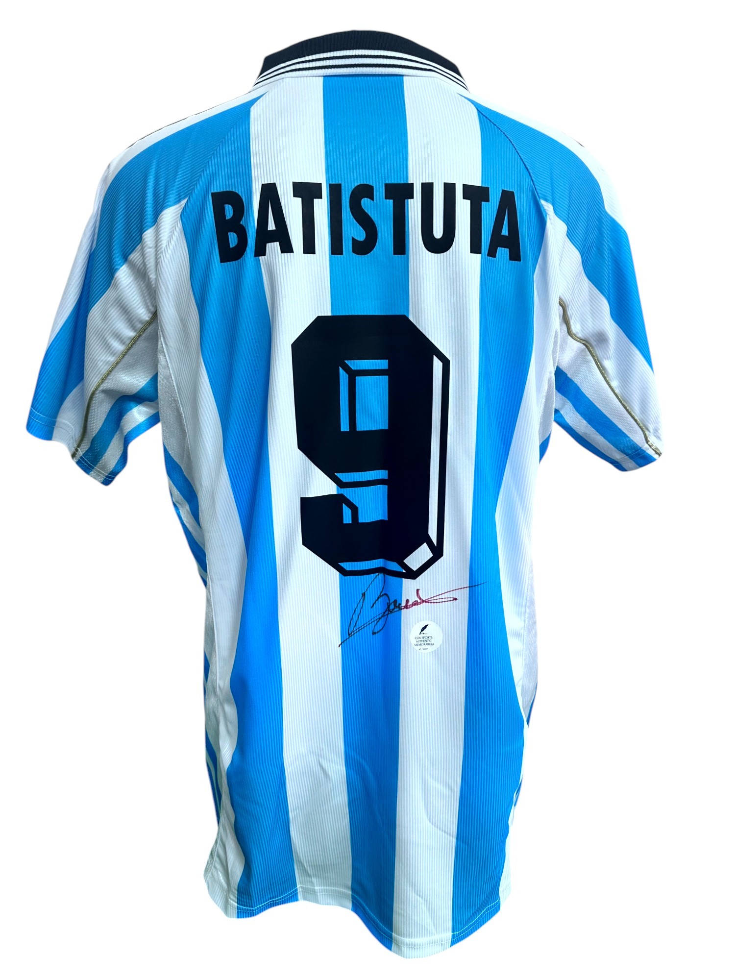 Batistuta's Argentina Signed Replica Shirt, 1998/99 - CharityStars