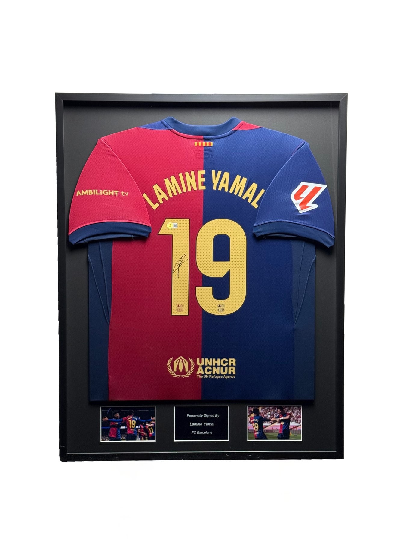 Lamine Yamal's Barcelona Signed Framed Home Jersey, 2024/25