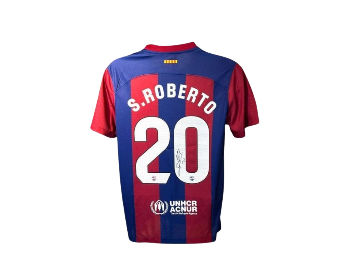 Sergi Roberto's FC Barcelona 2023/24 Signed Shirt - CharityStars