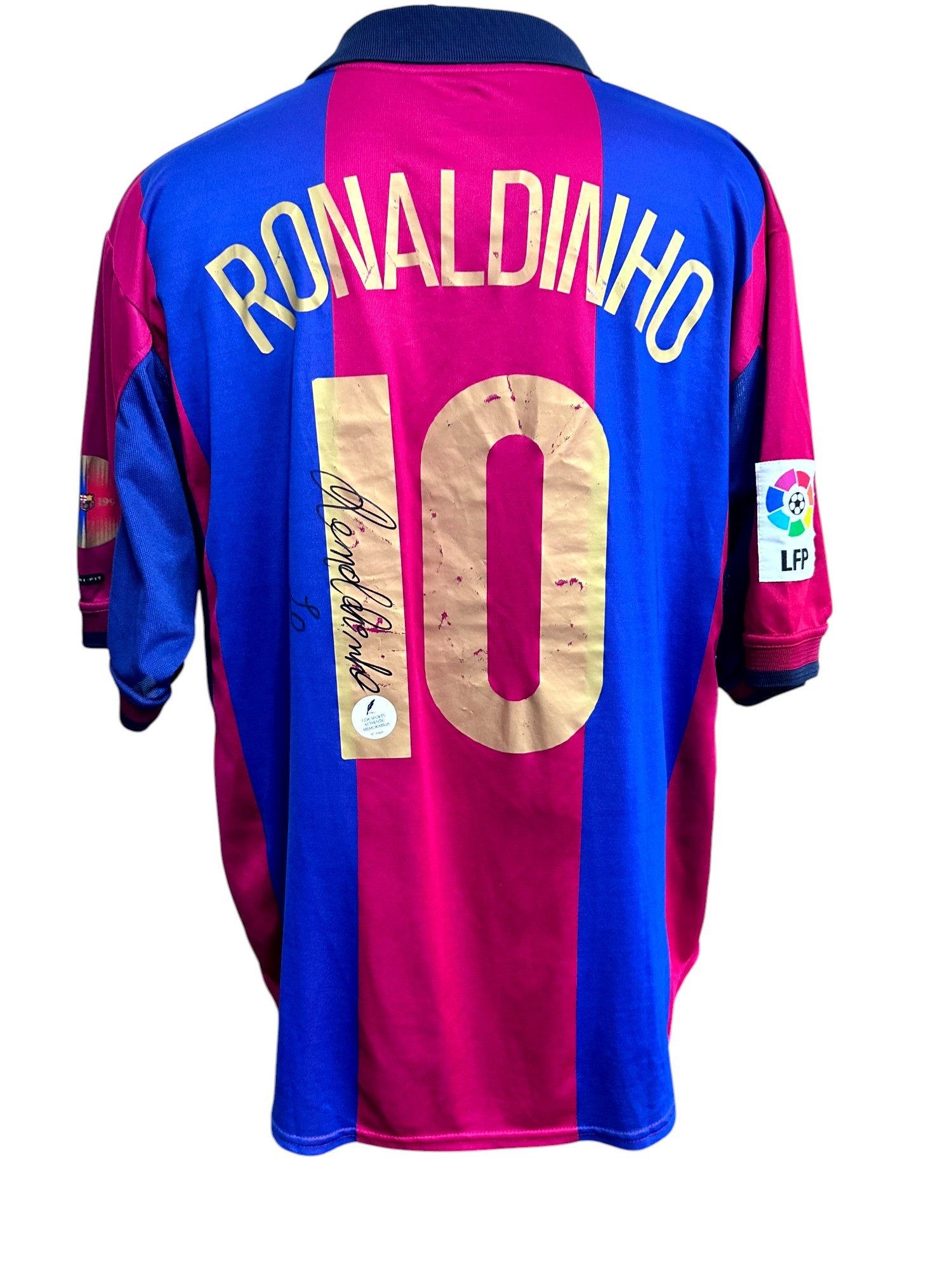Ronaldinho's Barcelona Signed Official Shirt, 2000/01 - CharityStars
