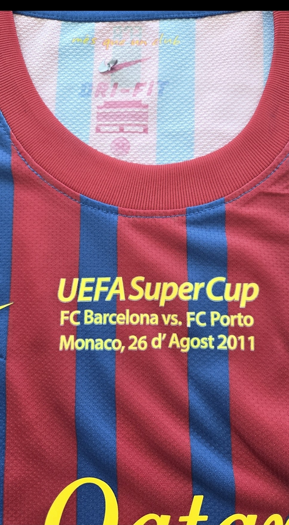Messi's Signed Match-Issued Shirt, Barcelona vs Porto UEFA