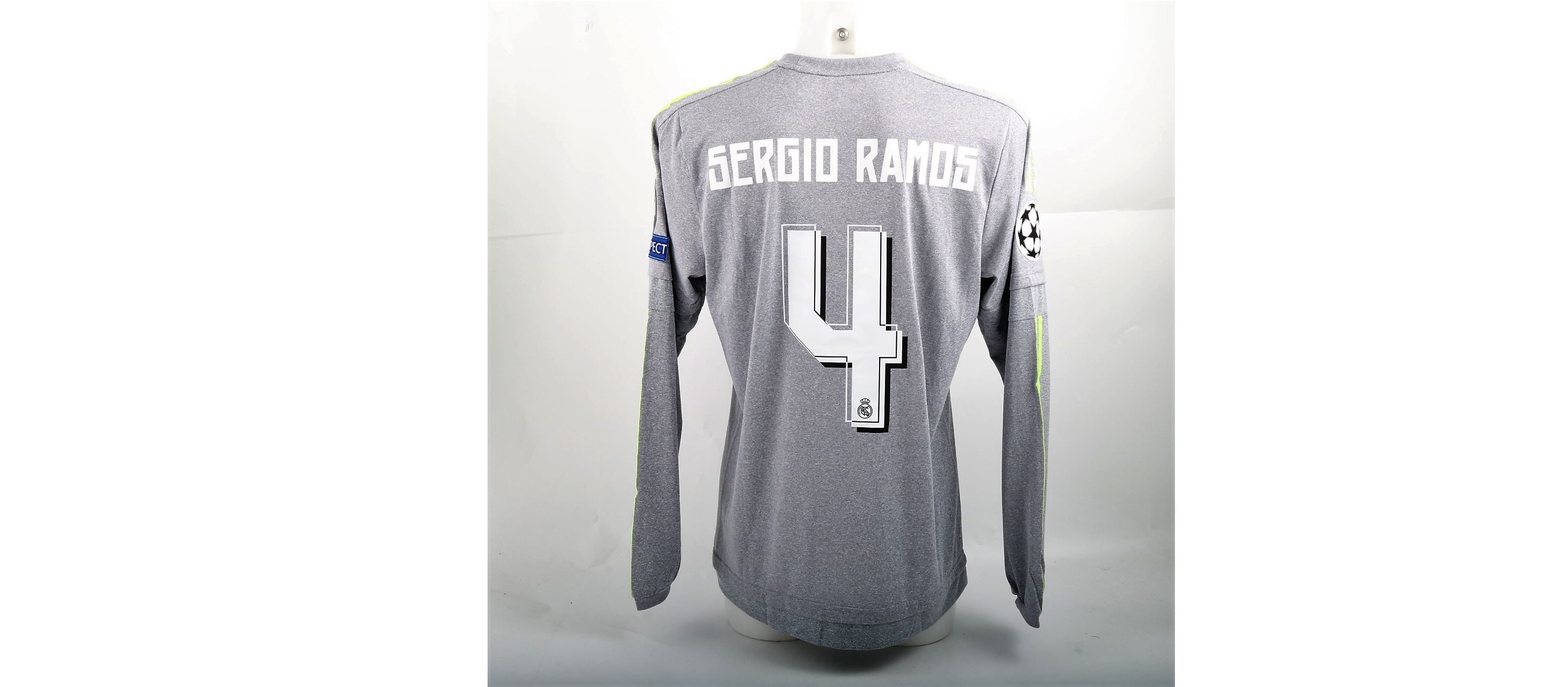 Ramos Real Madrid 2015 2016 Gray Away Long Sleeve Jersey Camiseta Shir –  foreversoccerjerseys