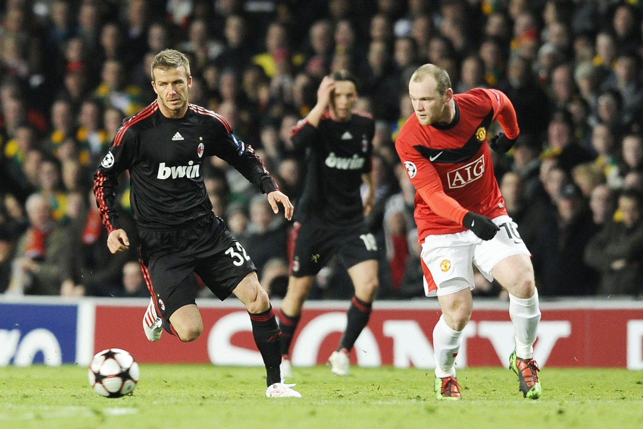 Beckham's AC Milan Match-Issue/Worn Shirt, UCL 2009/2010 - CharityStars