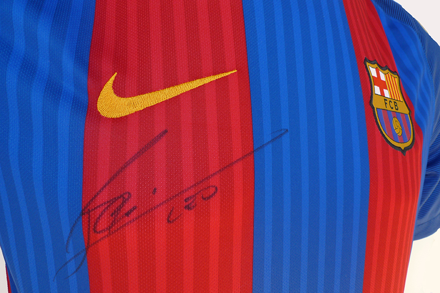 Messi's Official Barcelona Signed Shirt, 2016/17 - CharityStars