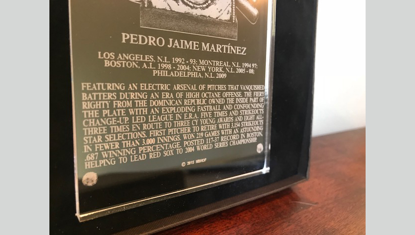 Pedro Martinez Commemorative Hall of Fame Jersey and Plaque - CharityStars