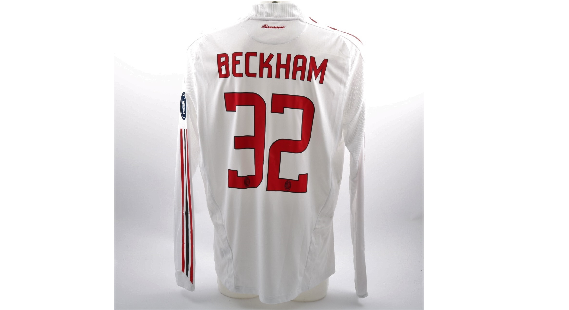 Beckham's AC Milan Match-Issue Shirt, Serie A 2008/09 - CharityStars