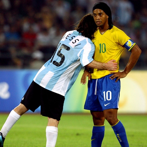 Ronaldinho's Brazil Match Shirt, Beijing 2008 - CharityStars