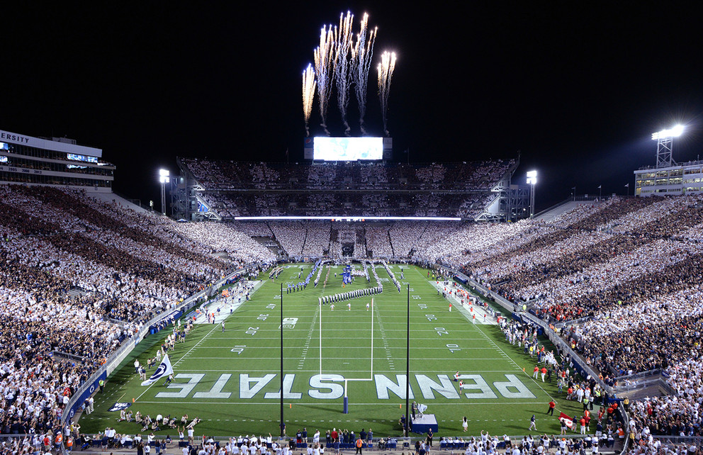 Beaver Stadium Stripe Out Game Framed Picture