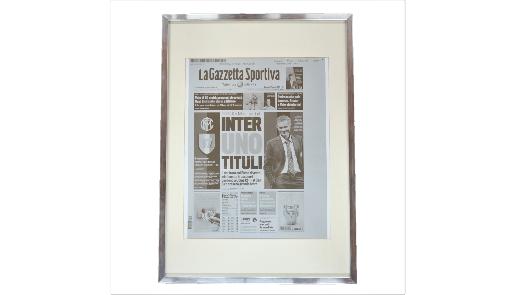 Set of Three Inter Treble Frames - Gazzetta dello Sport Print Plates -  CharityStars