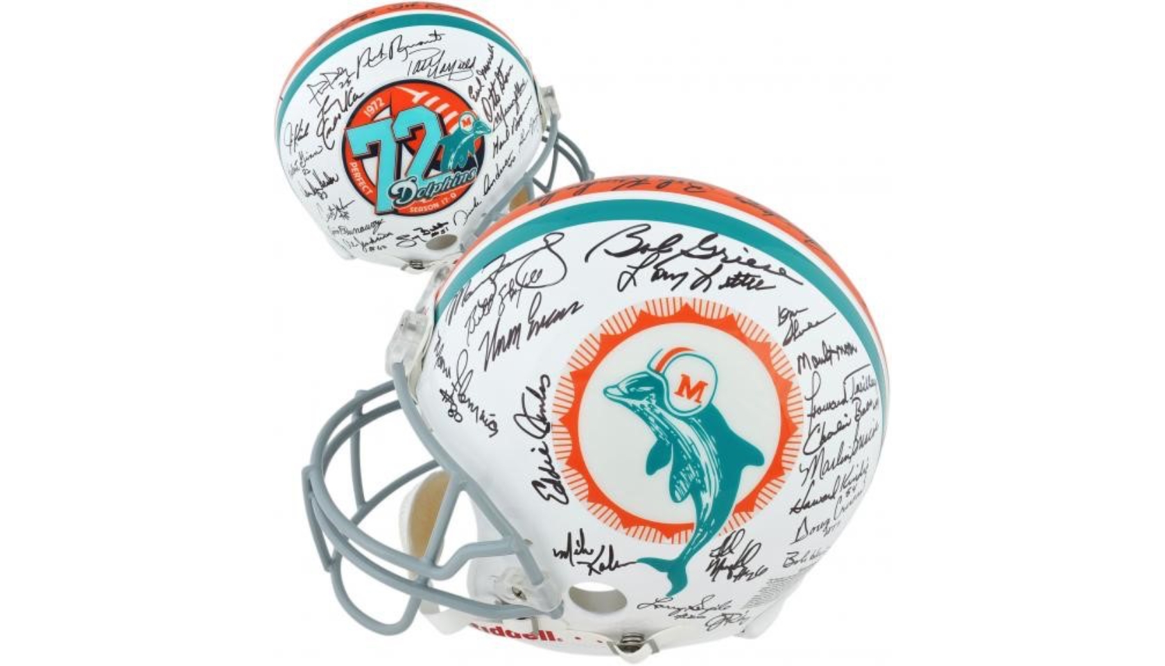 1972 Miami Dolphins 17-0 Undefeated Helmet - CharityStars