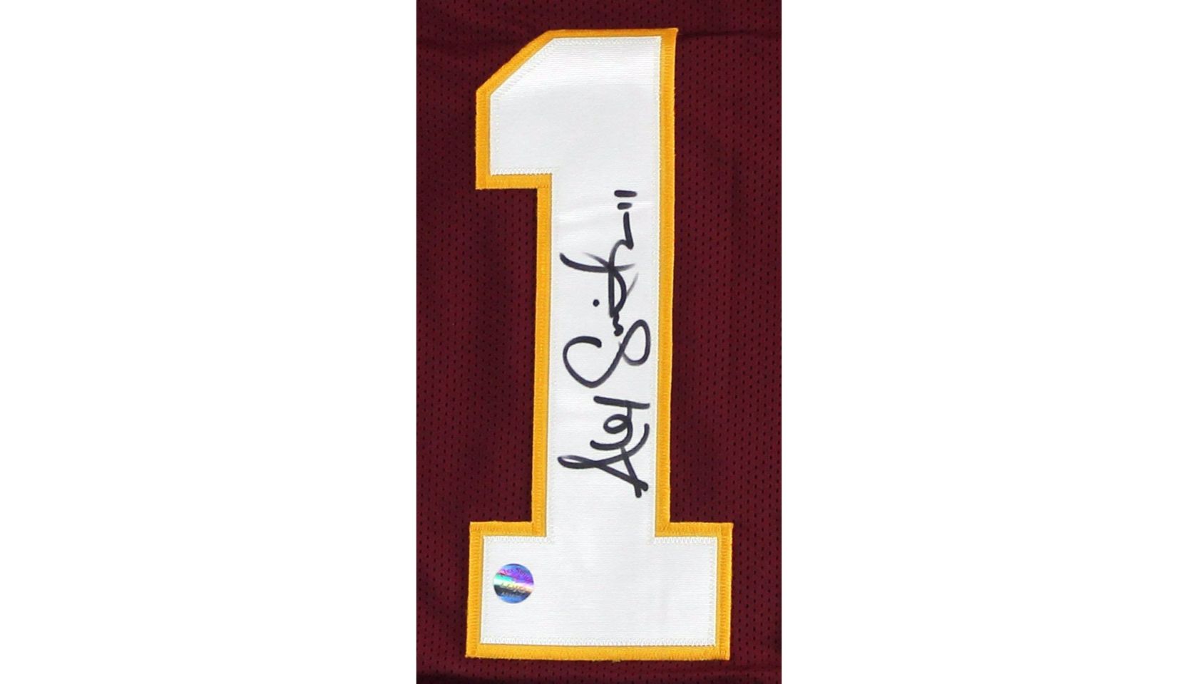 Alex Smith Autographed Maroon Pro Style Jersey- Beckett W Black R1