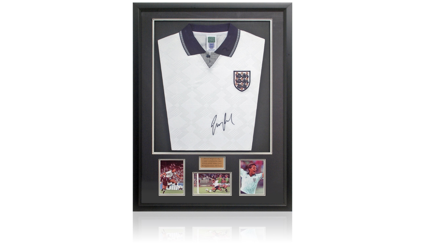 : Exclusive Memorabilia Gary Lineker Signed England 1986 Soccer  Jersey. Superior Frame : Collectibles & Fine Art