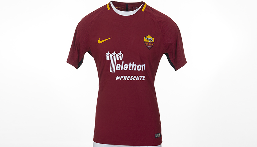 Maglia Strootman preparata Roma-Cagliari 17/18 - Telethon - CharityStars