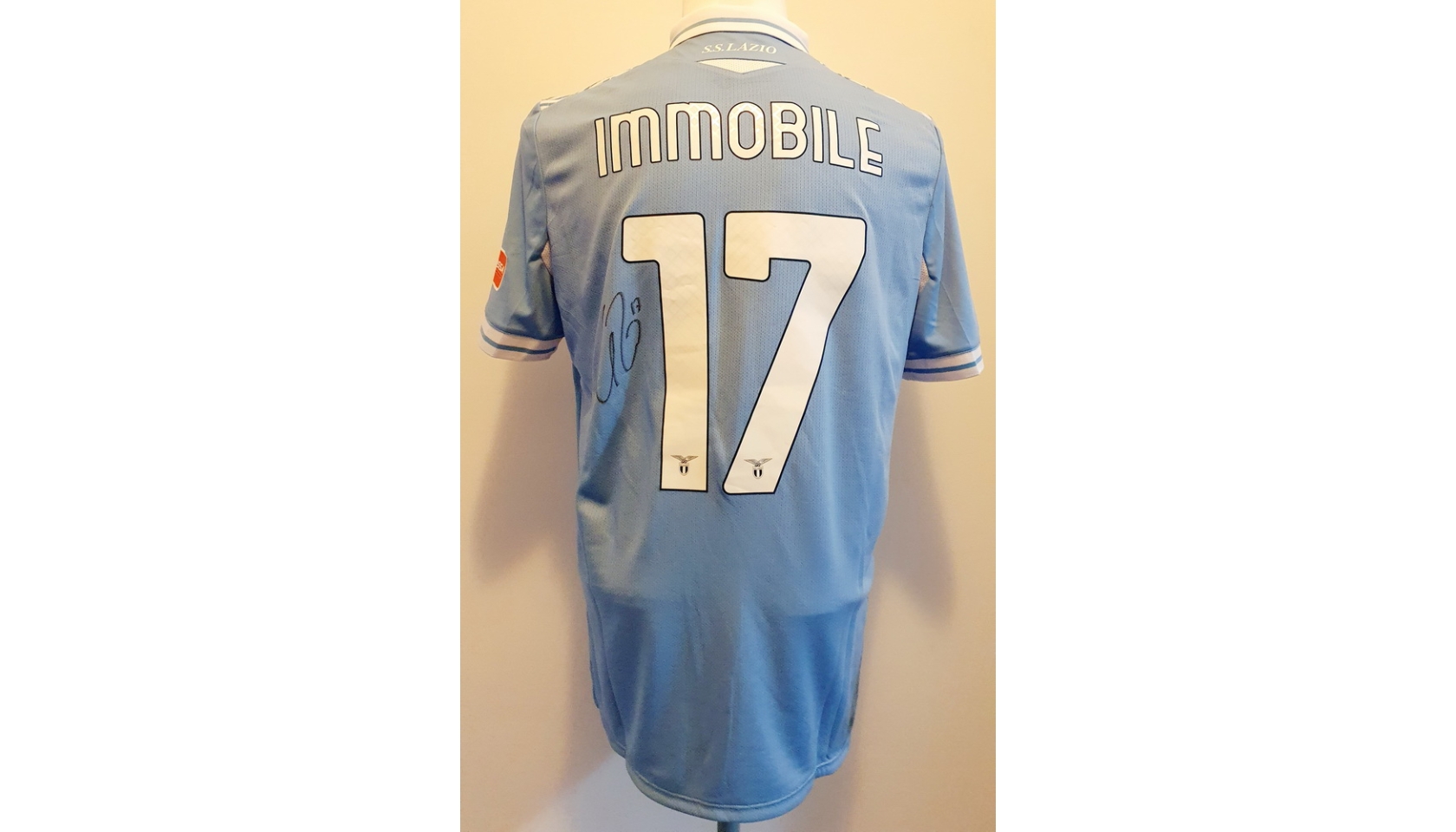 Maglia Immobile Lazio, indossata 2020/21 - Autografata - CharityStars