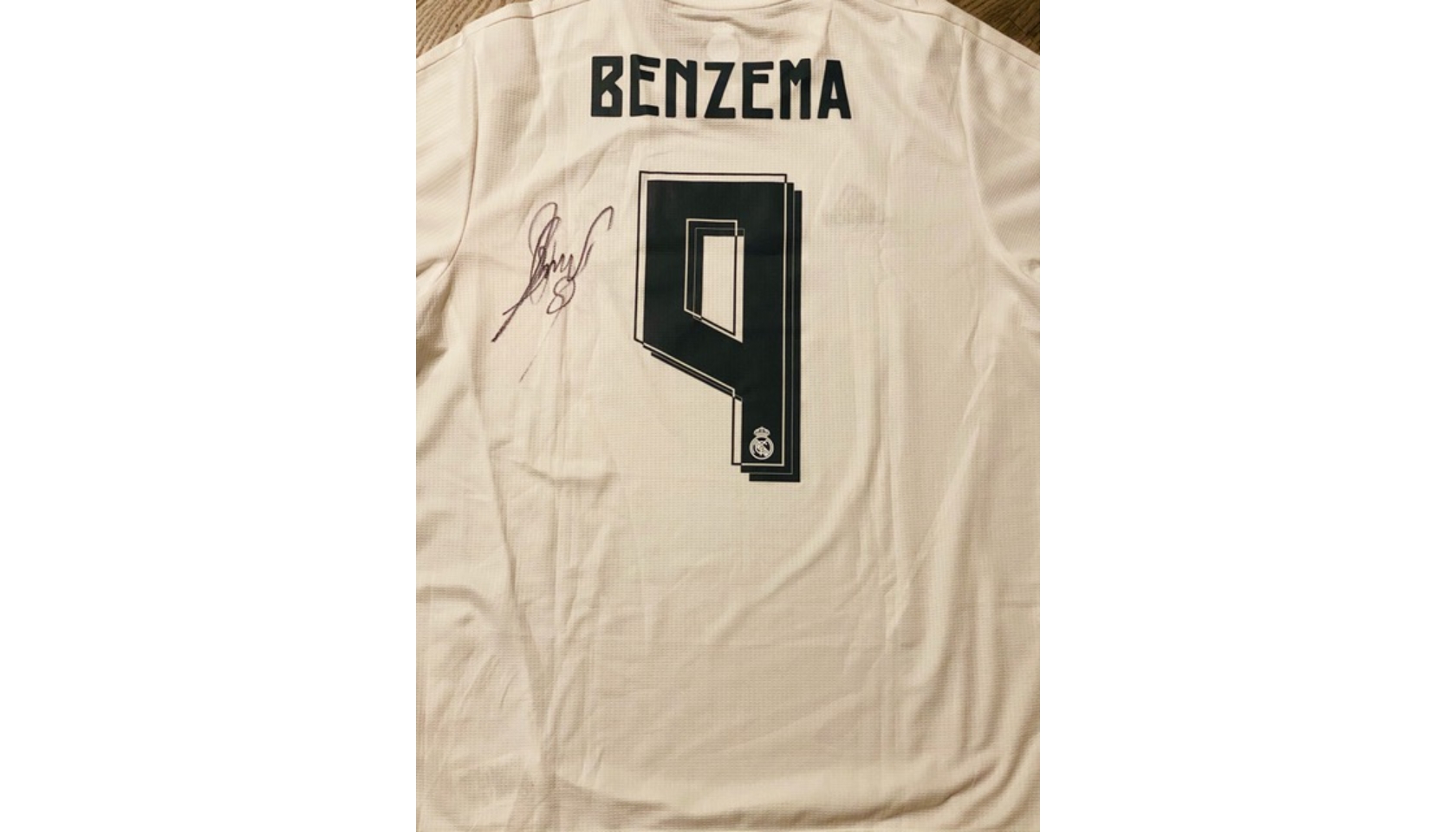 Benzema's Official Real Madrid Signed Shirt, 2018/19 - CharityStars