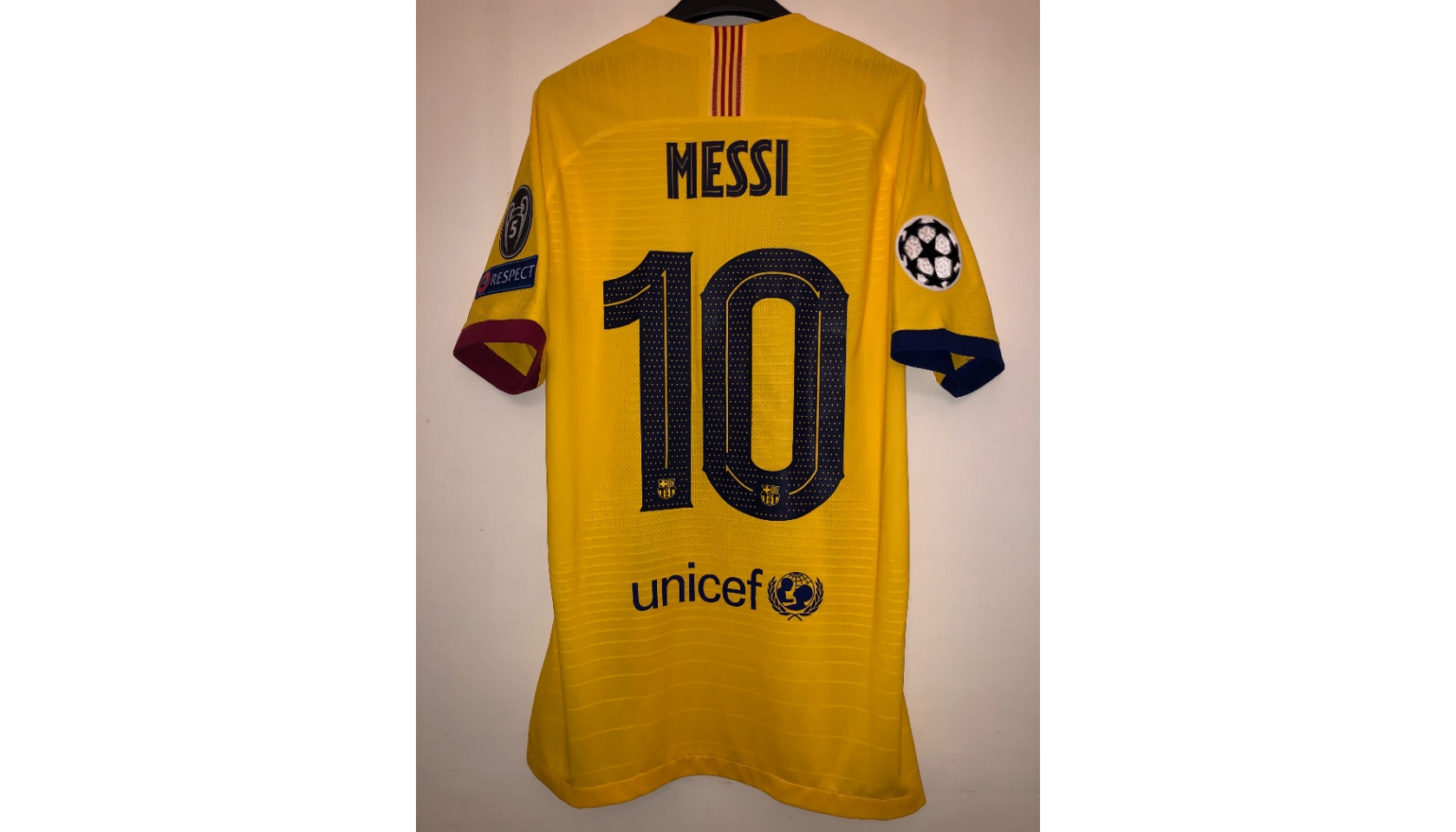 Messi's Barcelona Match-Issued Shirt, UCL 2019/20 - CharityStars