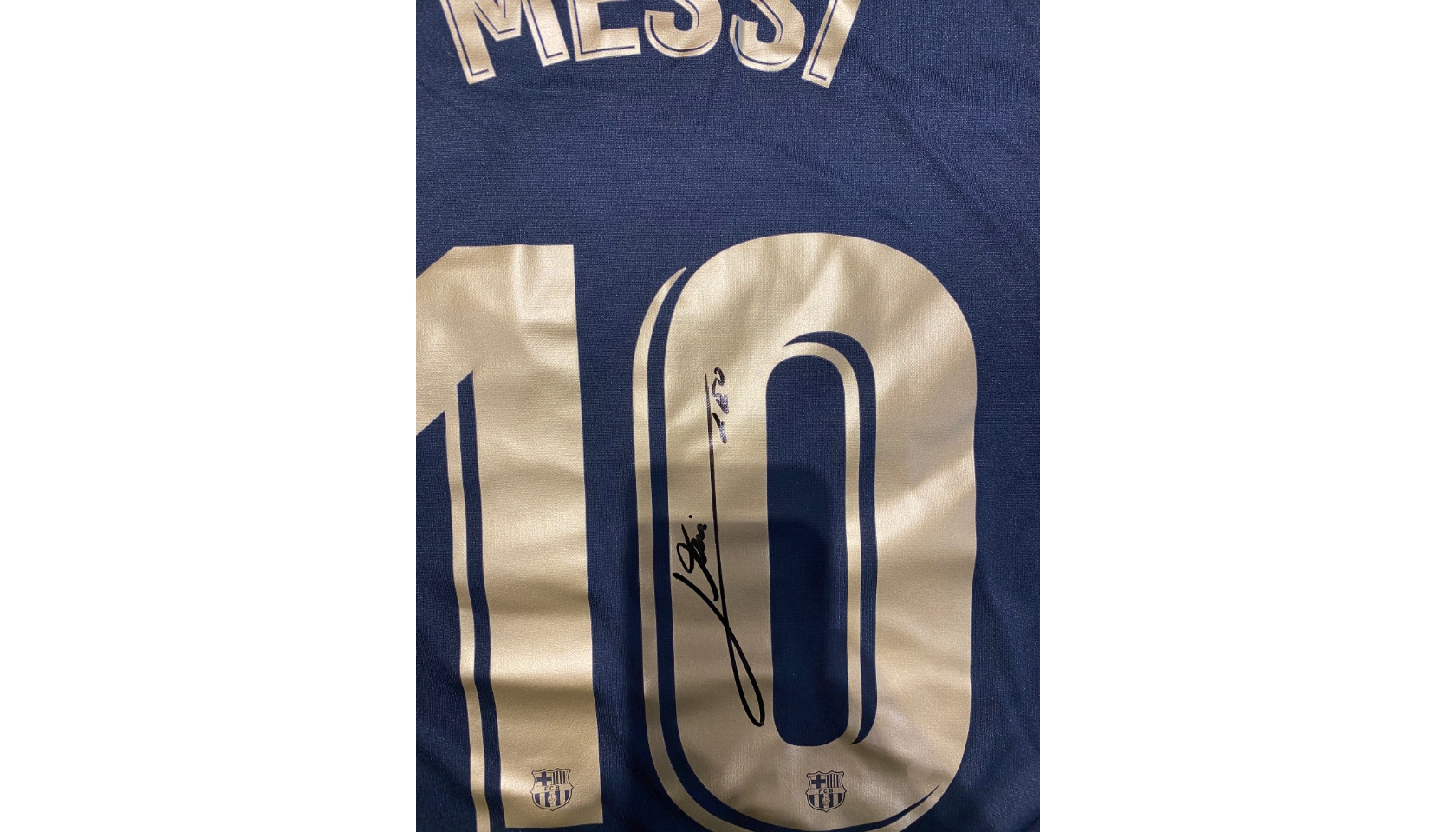 Messi's FC Barcelona Signed and Framed Shirt - CharityStars