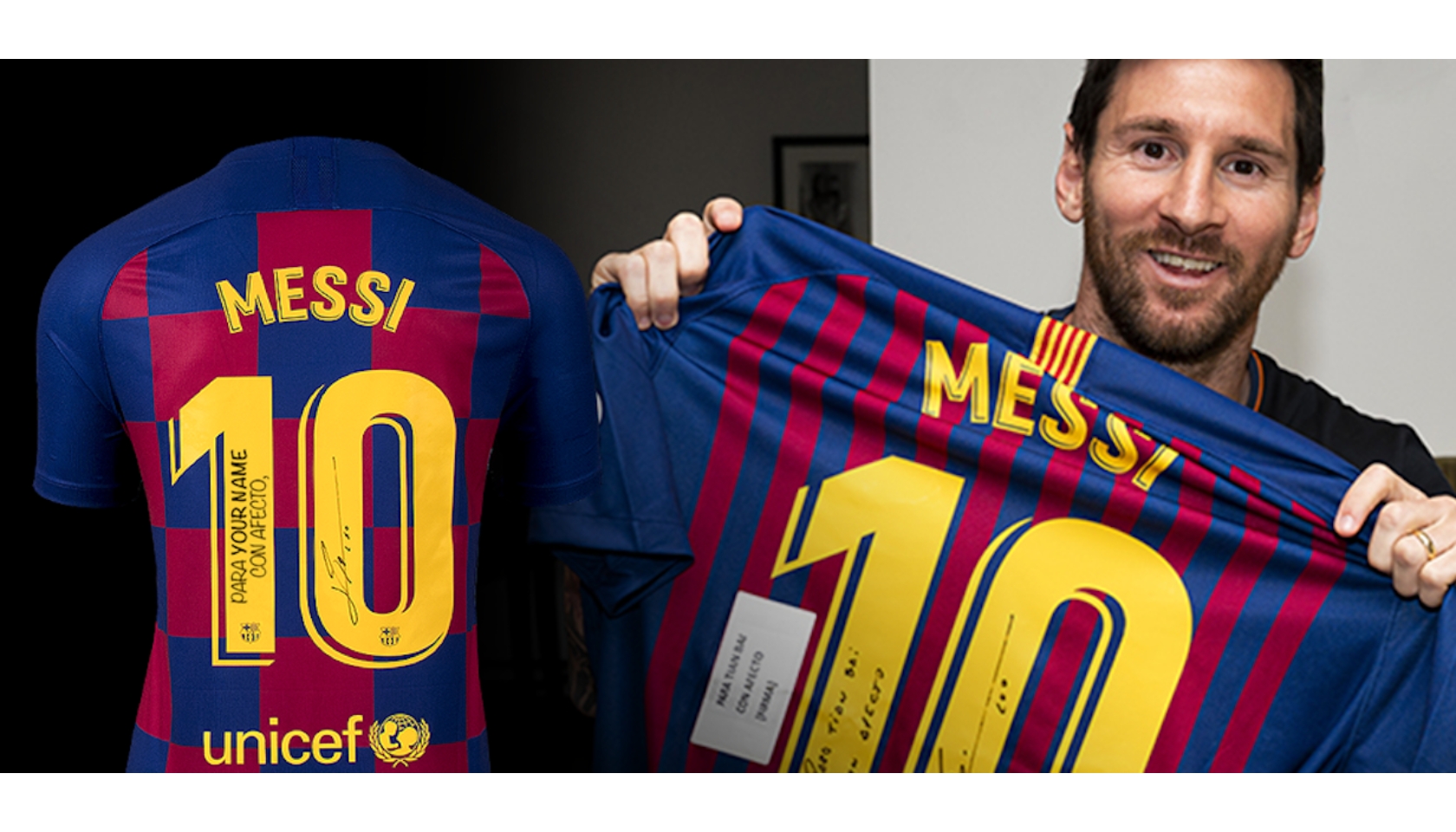 PRE-ORDER Lionel Messi Signed and Personally Dedicated FC Barcelona Home  Shirt