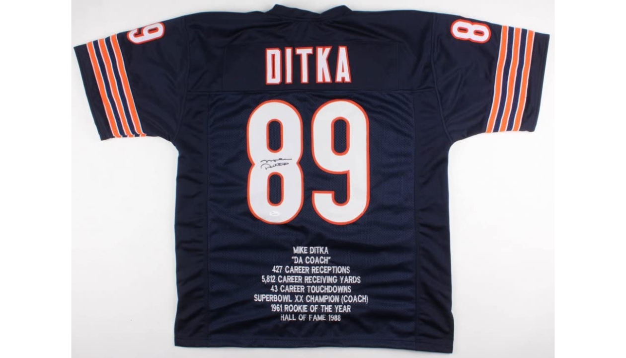 Lot Detail - Mike Ditka Signed Chicago Bears Jersey and 8 x 10 Photo in  Framed Display