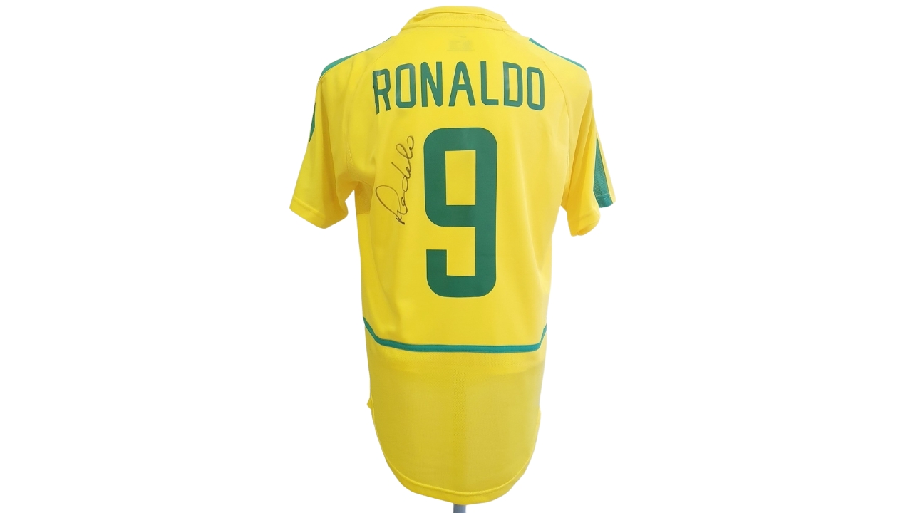 Ronaldo's Brazil 2002/04 Signed Shirt - CharityStars