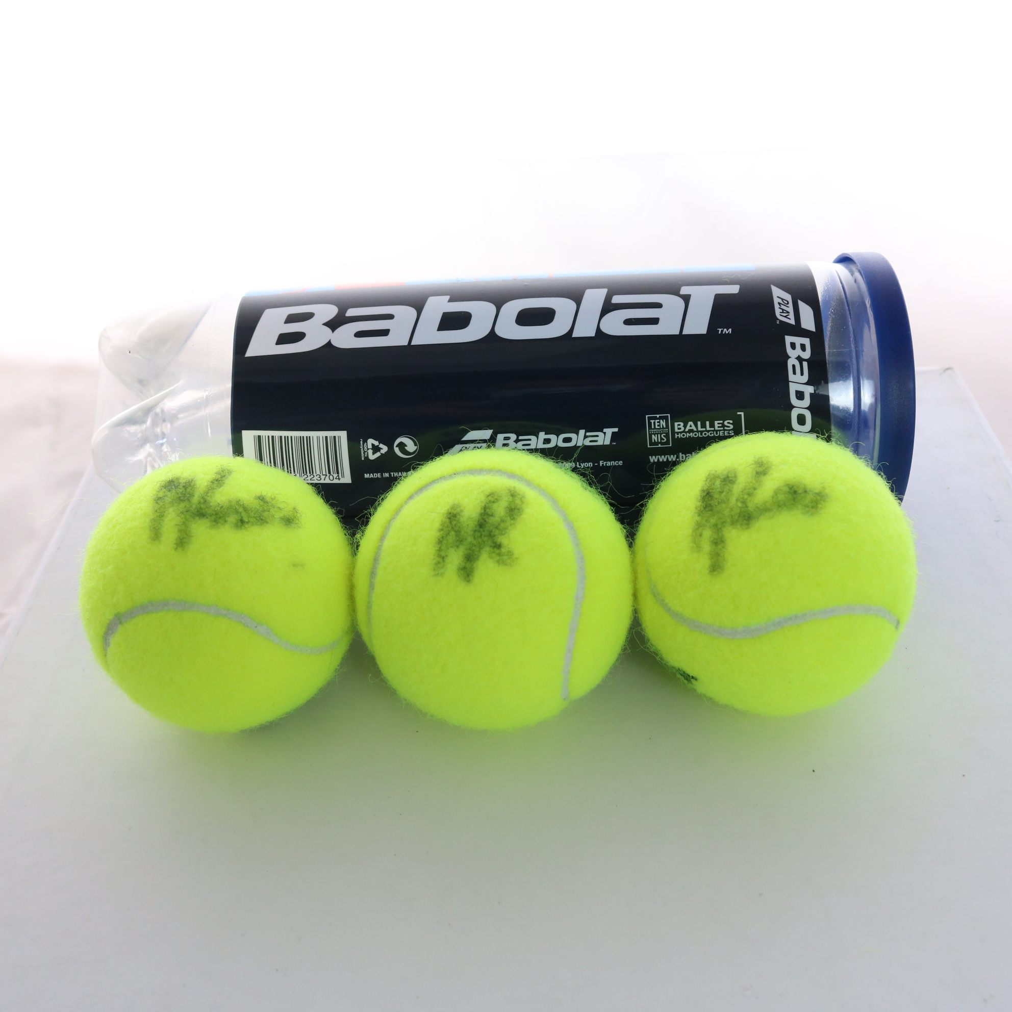 Set of Three Babolat Padel Balls Signed by Pagani CharityStars