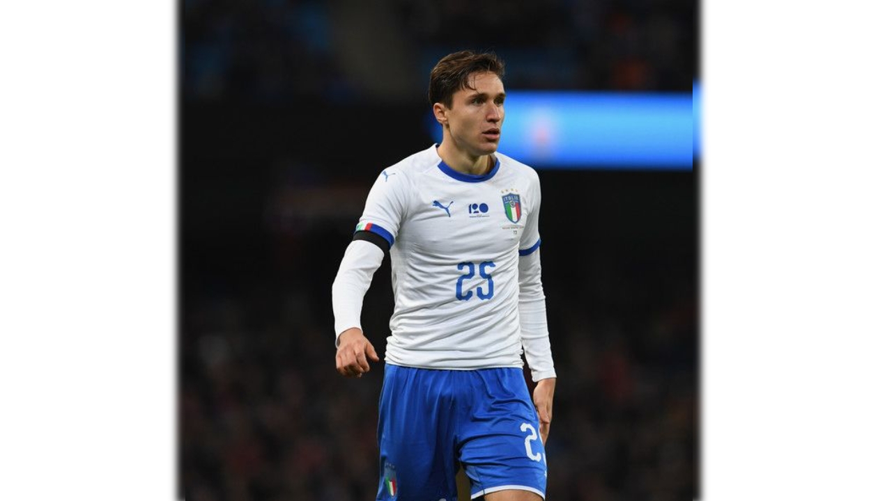 Italy National Soccer Team #25 CHIESA Blue Home Jersey