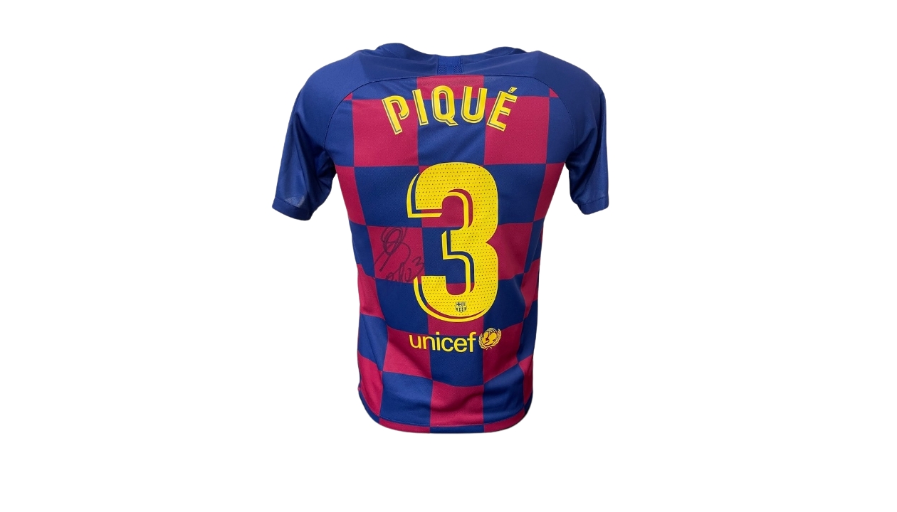 Pique's Official Barcelona Signed Shirt, 2011/12 - CharityStars